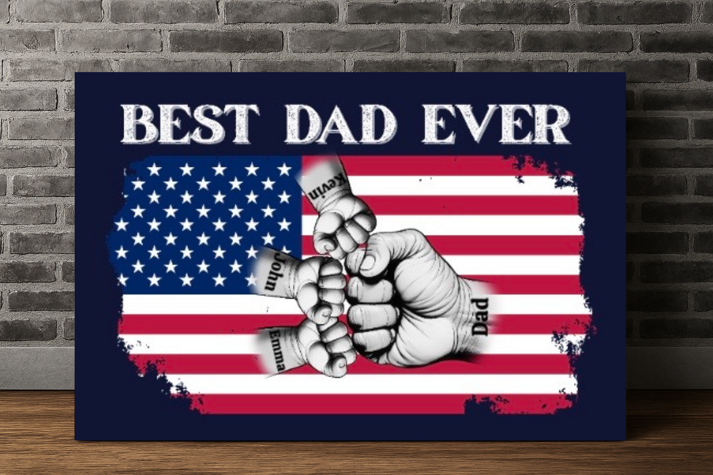 Best Dad Ever Fist Bump Canvas | Personalized Father's Day Gift