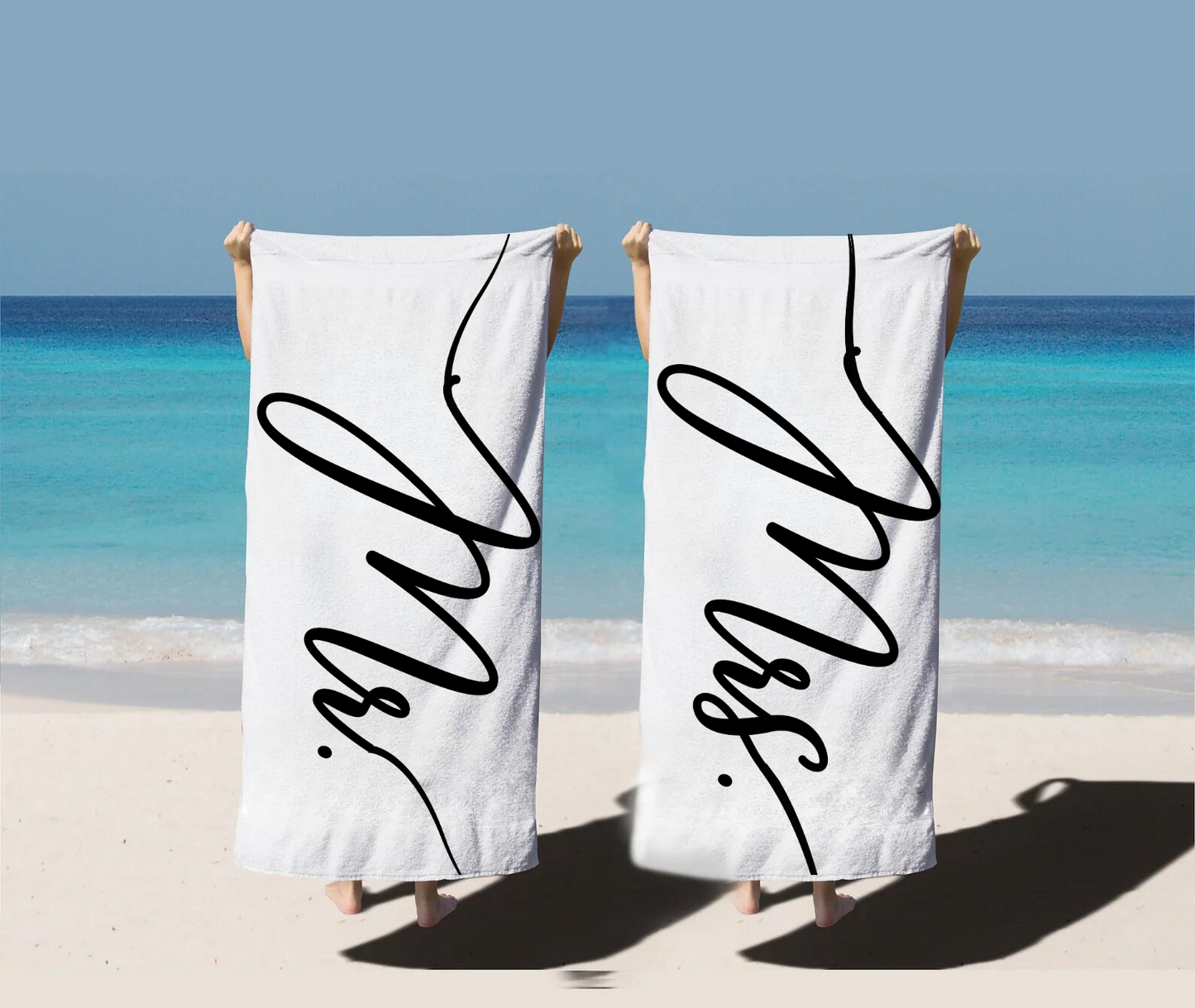 Mr. and Mrs. Beach Towels - Wedding Gift