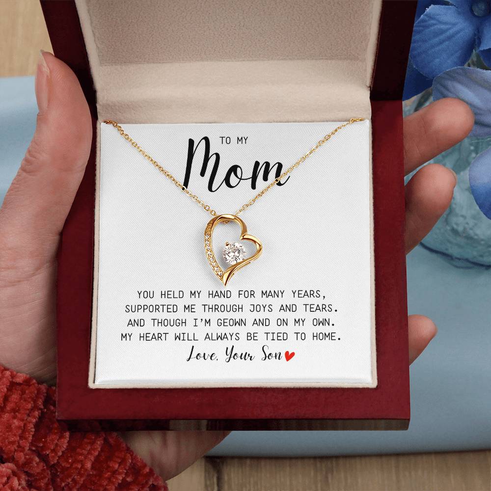 MOM GIFT FROM SON - YOU HELD MY HAND - Forever Love Necklace
