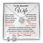 To My Beautiful Wife - Love Knot Earring & Necklace Set