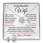 To My Beautiful Wife - Love Knot Earring & Necklace Set