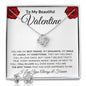 To My Beautiful Valentine - Love Knot Earring & Necklace Set