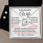 To My Beautiful Wife - Forever Love Necklace + Clear CZ Earrings