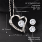 To My Wife - Forever Love Necklace + Clear CZ Earrings