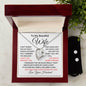 To My Beautiful Wife - Forever Love Necklace + Clear CZ Earrings