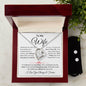To My Wife - Forever Love Necklace + Clear CZ Earrings