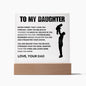 To My Daughter | Straighten Your Crown | Acrylic LED Lamp
