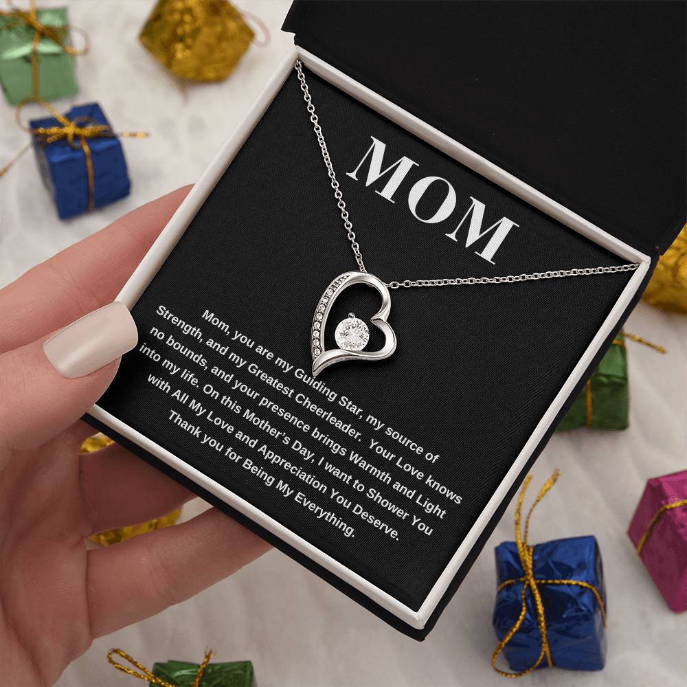 Mom- You are My Guiding Star-Forever Love Necklace- Blk