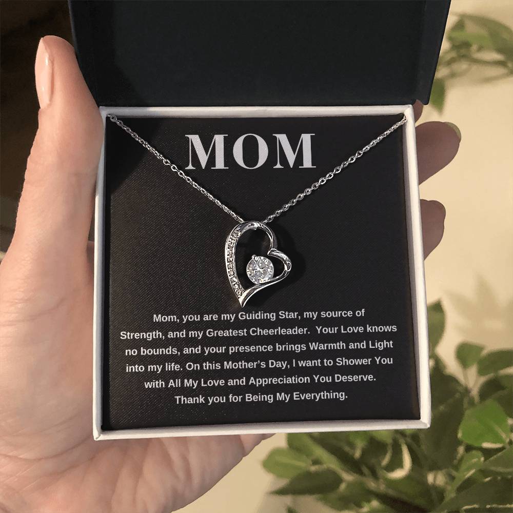 Mom- You are My Guiding Star-Forever Love Necklace- Blk