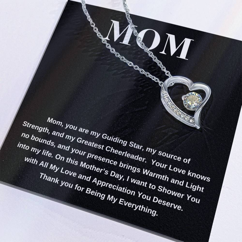 Mom- You are My Guiding Star-Forever Love Necklace- Blk