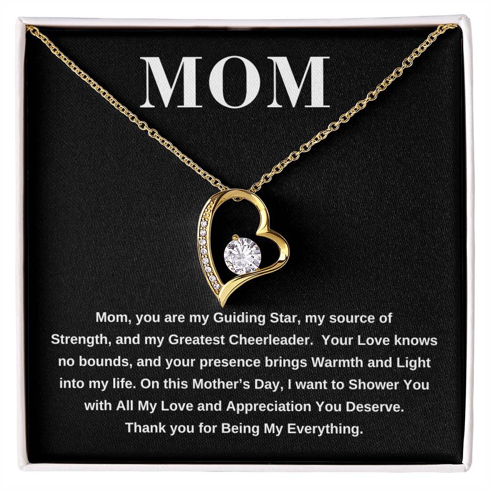 Mom- You are My Guiding Star-Forever Love Necklace- Blk