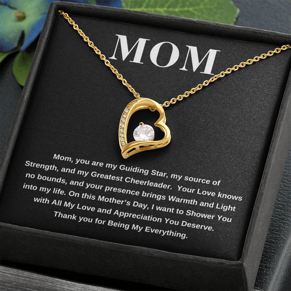 Mom- You are My Guiding Star-Forever Love Necklace- Blk