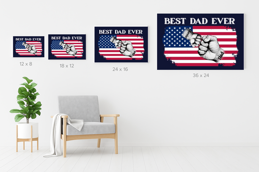 Best Dad Ever Fist Bump Canvas | Personalized Father's Day Gift