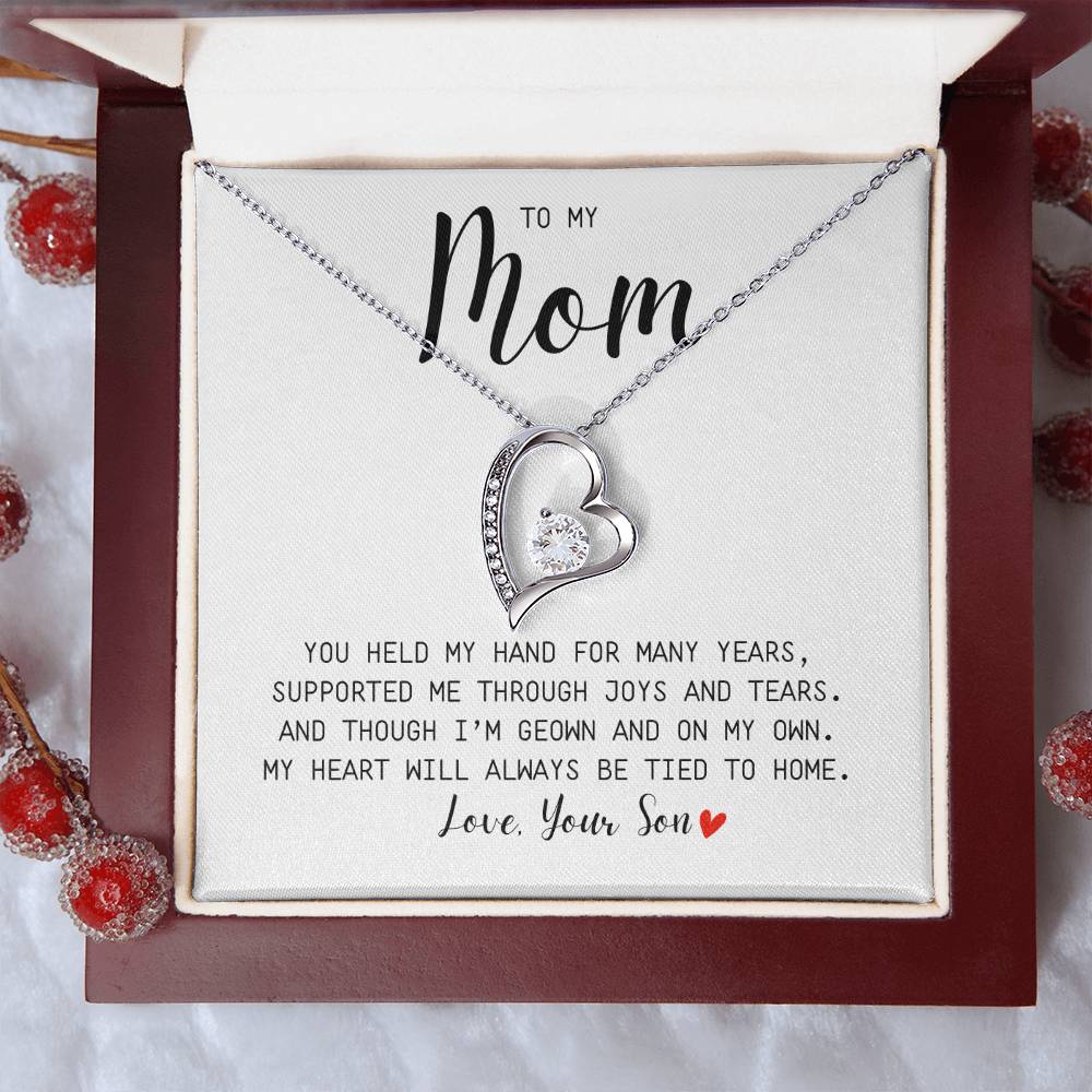 MOM GIFT  FROM SON - YOU HELD MY HAND -  Forever Love Necklace