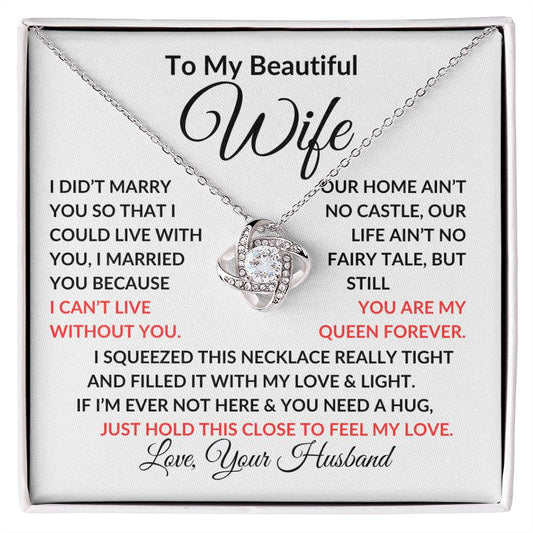To My Wife - Love Knot Necklace