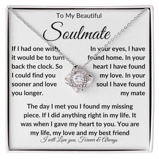 To My Beautiful Soulmate-Love Knot Necklace