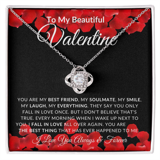To My Beautiful Valentine - Love Knot Necklace