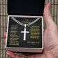 To My Husband - Artisan Cross Necklace on Cuban Chain - Father's Day Gift