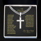 To My Husband - Artisan Cross Necklace on Cuban Chain - Father's Day Gift