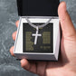 To My Husband - Artisan Cross Necklace on Cuban Chain - Father's Day Gift