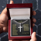 To My Husband - Artisan Cross Necklace on Cuban Chain - Father's Day Gift