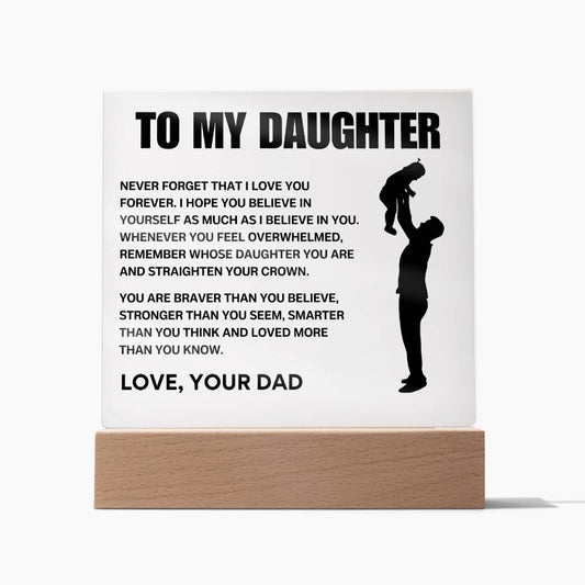 To My Daughter | Straighten Your Crown | Acrylic LED Lamp