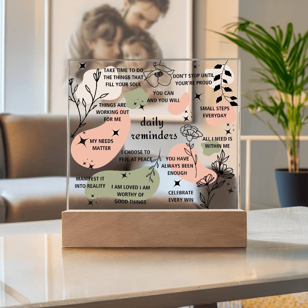 Daily Affirmations Acrylic Square Plaque