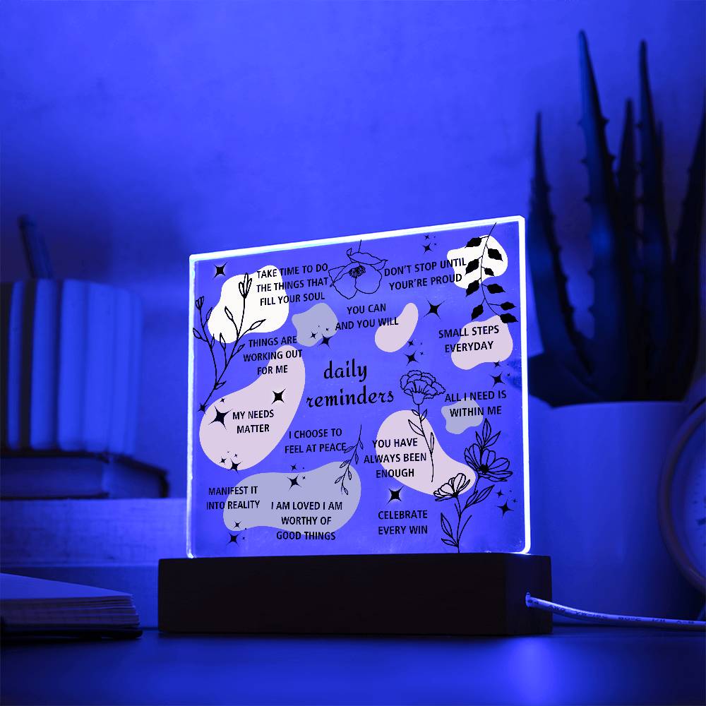 Daily Affirmations Acrylic Square Plaque