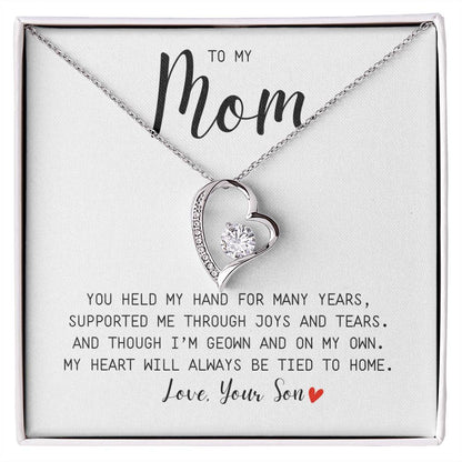 MOM GIFT  FROM SON - YOU HELD MY HAND -  Forever Love Necklace
