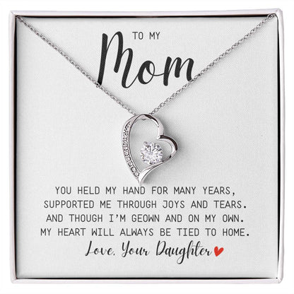 MOM GIFT  FROM DAUGHTER - YOU HELD MY HAND -  Forever Love Necklace